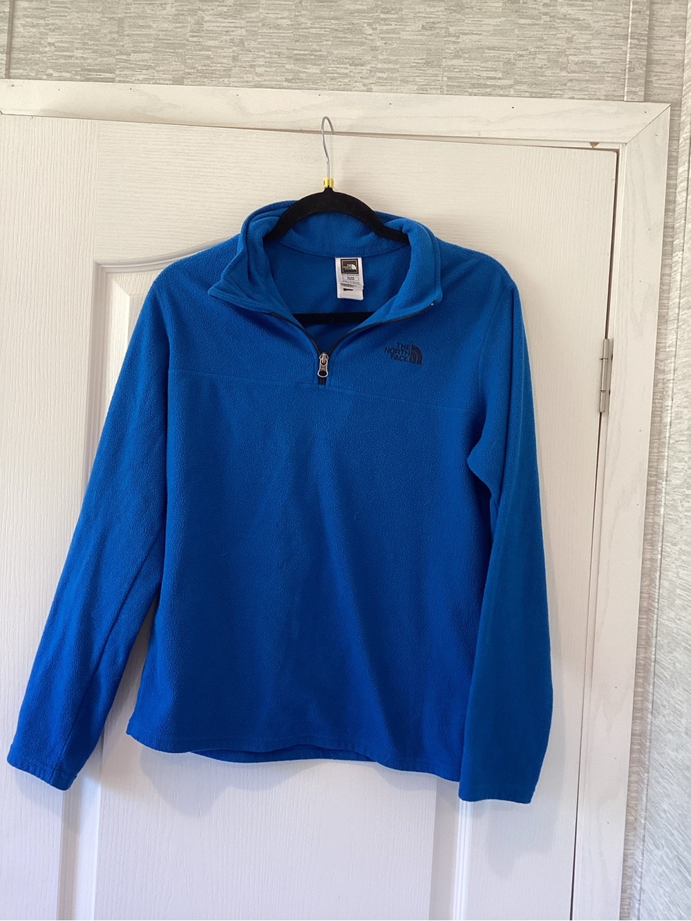 The North Face Bright Blue Kids Quarter-Zip Fleece Hoodie YXL EUC